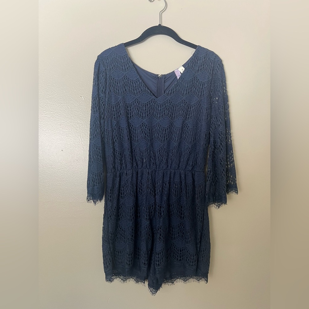 Alya Navy Lace Romper